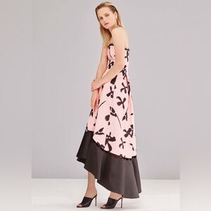 Sachin + Babi noir Strapless Pink floral petal gown size 8